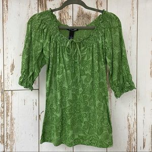 Saint Tropez West, Burnout Shirt, Size Small, Green. In good used condition!